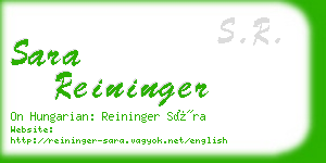 sara reininger business card